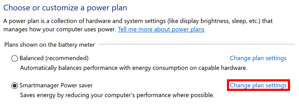 Choose Power Plan