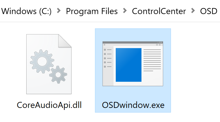 OSDwindow.exe in file explorer